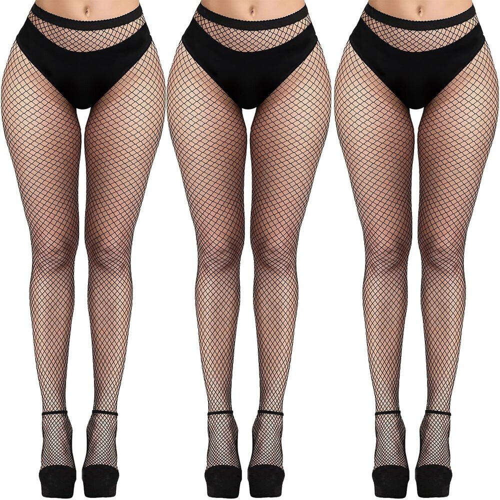 5556 3 pcs black fishnet stockings , fishnet tights plus size one size fit